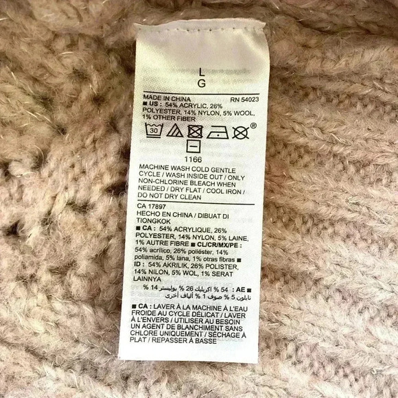 OLD NAVY LIGHT PEACH Ruffle-Trim Metallic Pointelle-Knit Sweater for Women Large - Picture 7 of 7